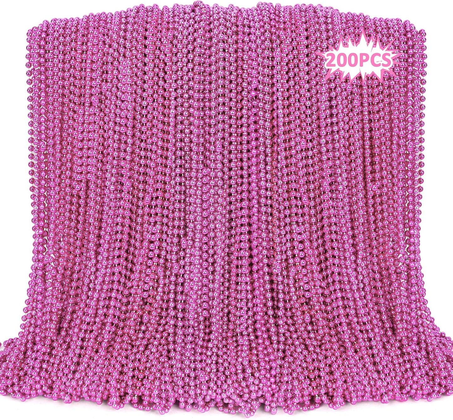 200PCS Breast Cancer Awareness Bead Necklaces for Events and Parties