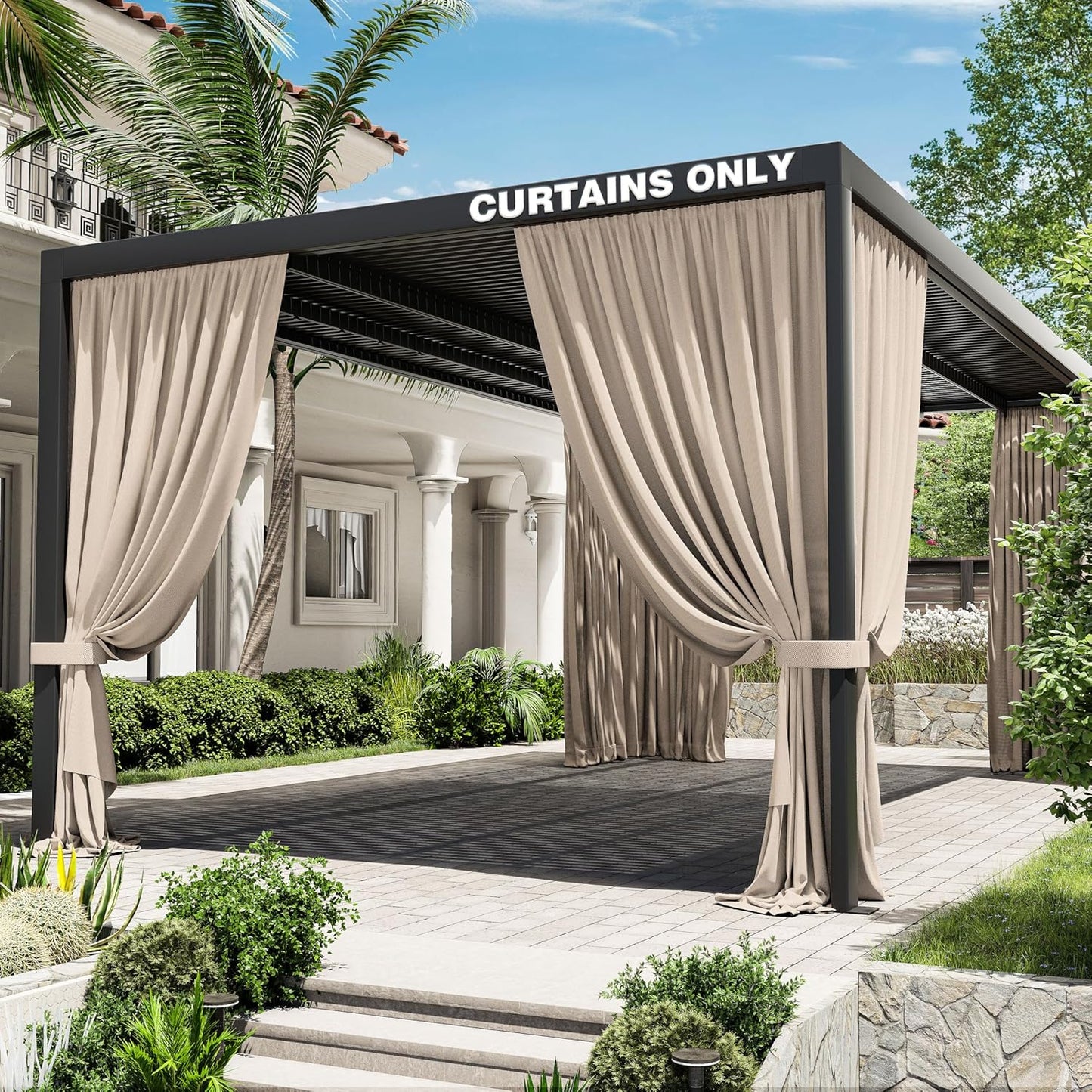 Gazebo Universal Replacement Privacy Curtain for 12ftx20ft Gazebo