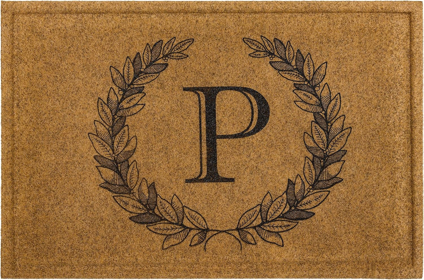 Mohawk Home Entryway Door Mat with Monogram Letter P Design