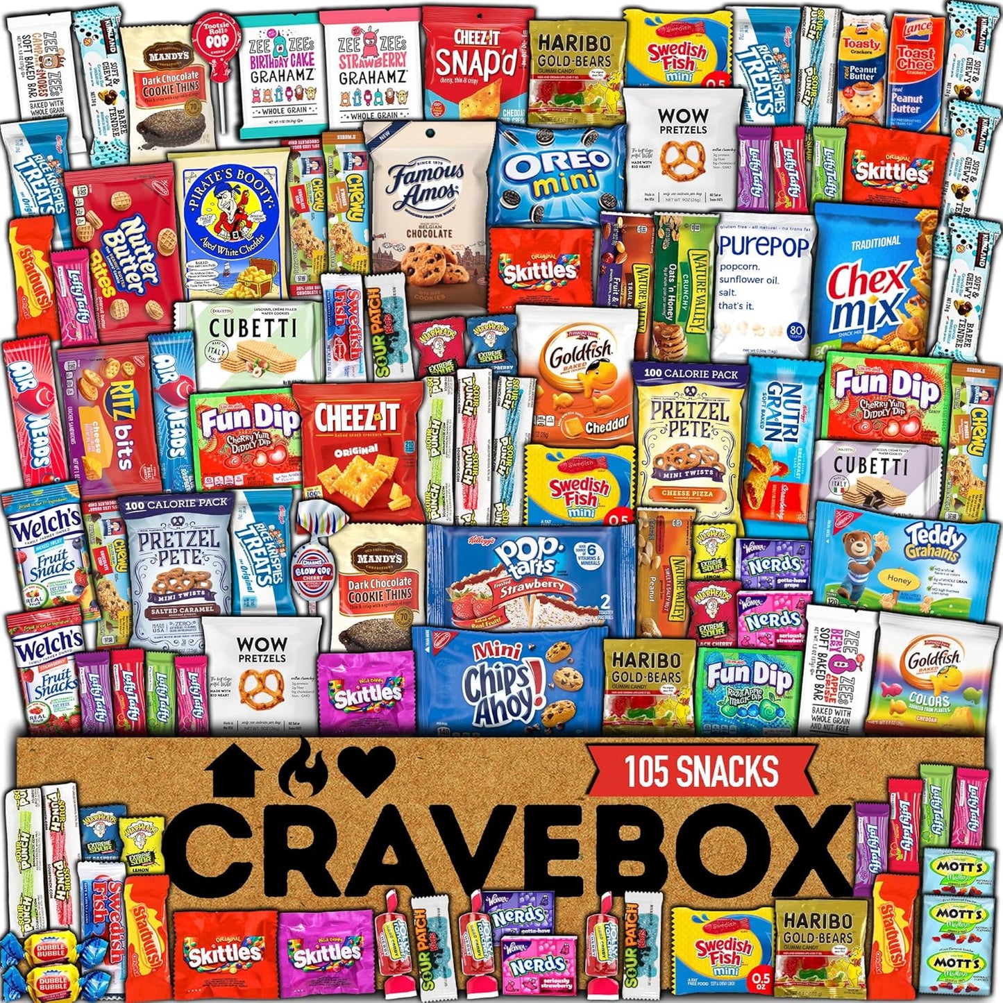 CRAVEBOX Snack Box Variety Pack Care Package for Halloween Treats