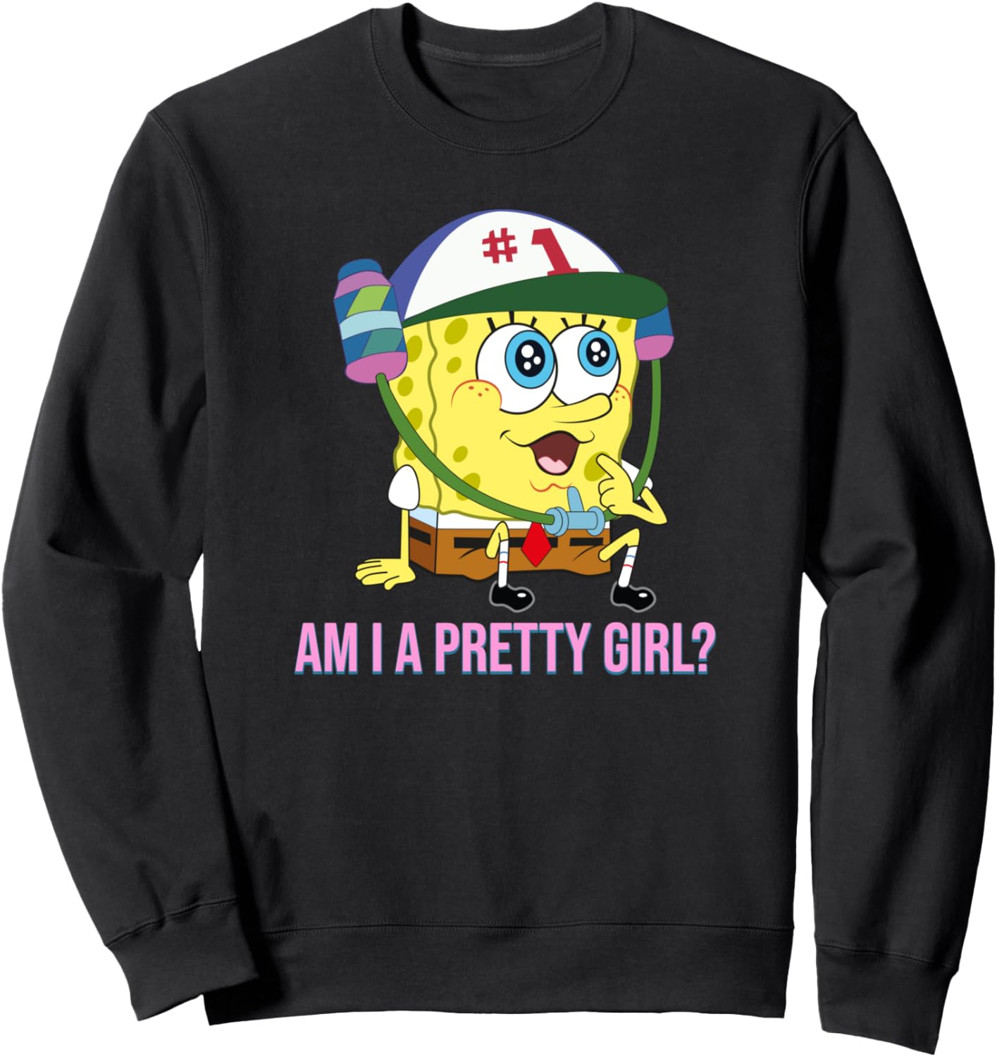 Mademark SpongeBob SquarePants Am I a Pretty Girl? Sweatshirt