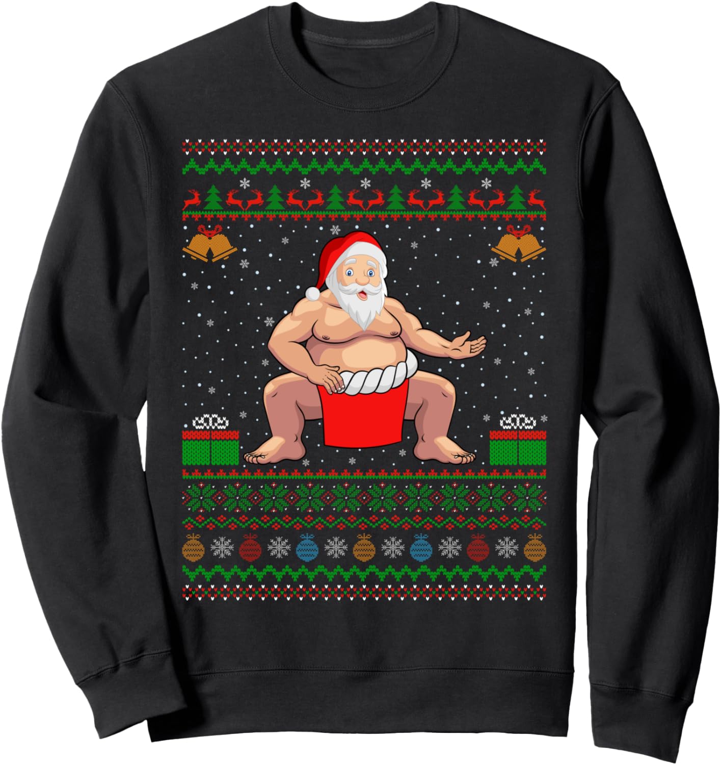 Festive Sumo Santa Ugly Christmas Sweater