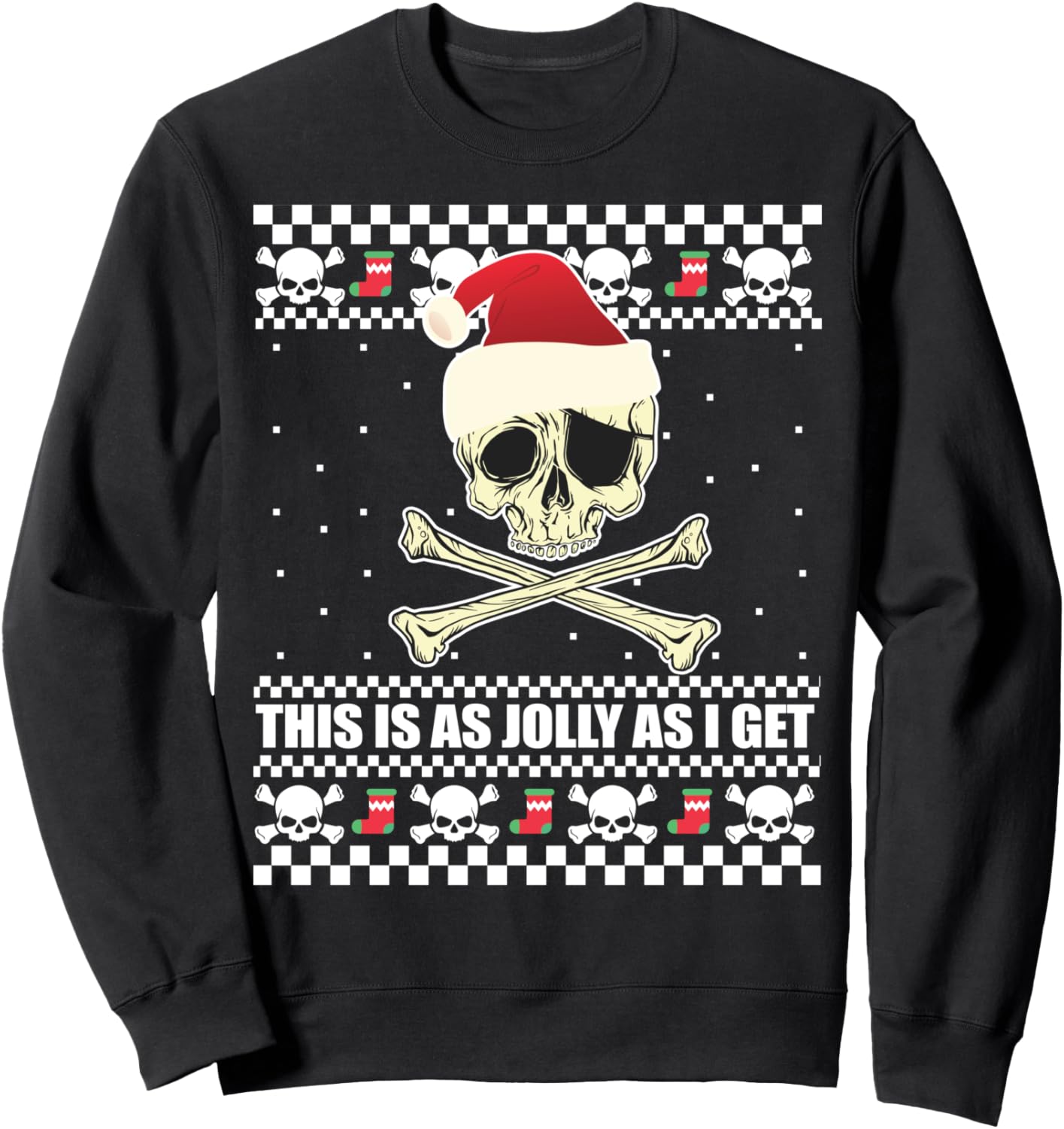 Jolly Santa Skull Ugly Christmas Sweater