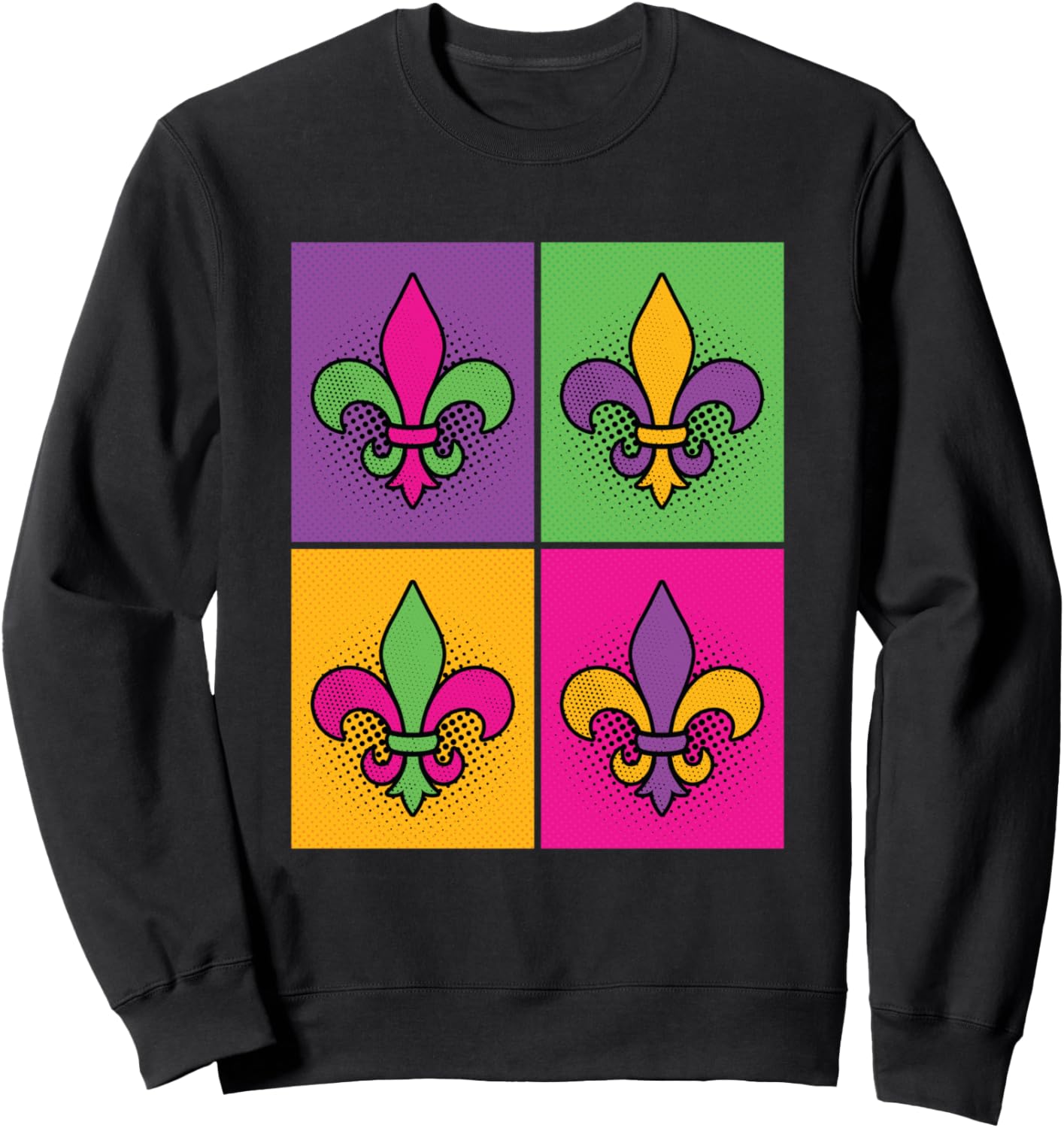 Mardi Gras Fleur de Lis Sweatshirt - Festive Style!