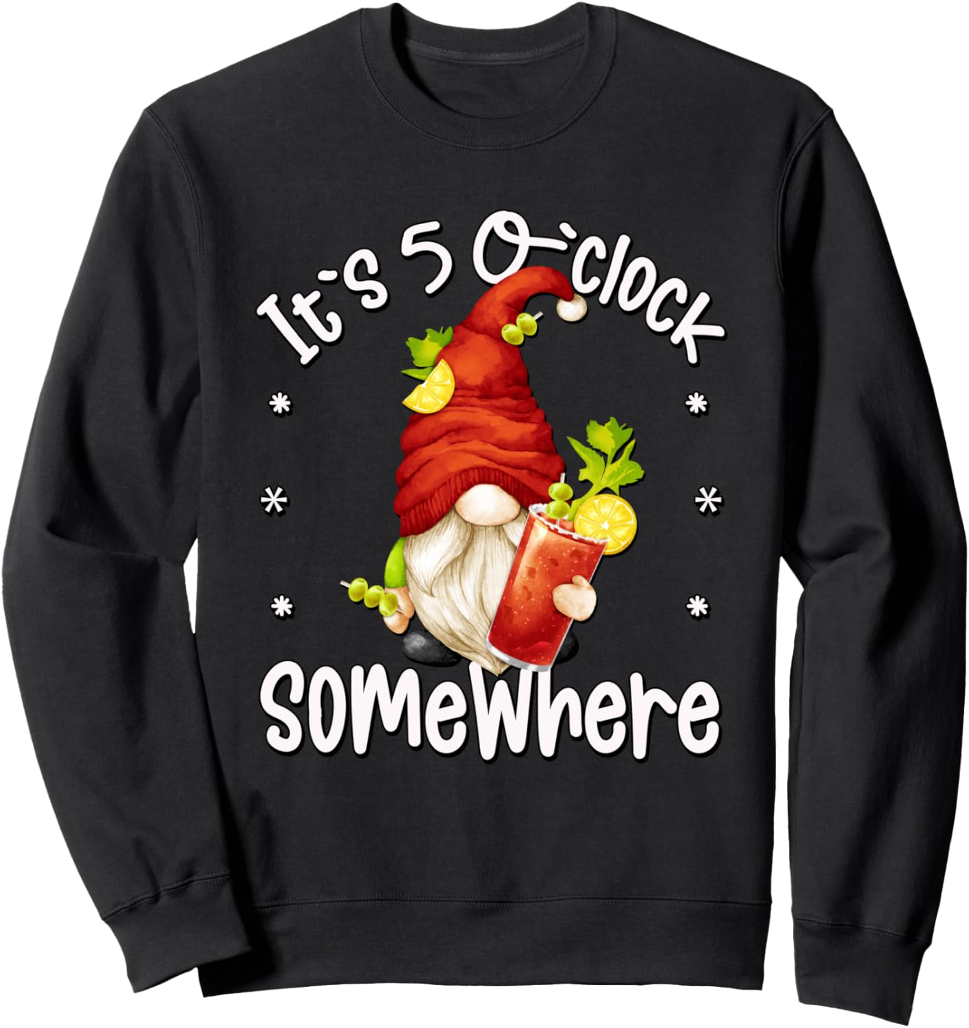 Day Drinking Gnome Sweatshirt - 5 O' Clock Fun!