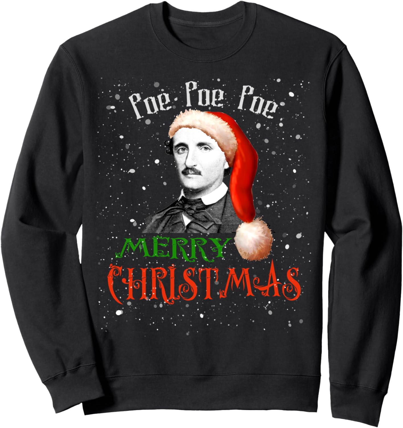 Vintage Edgar Allan Poe Santa Hat Tee