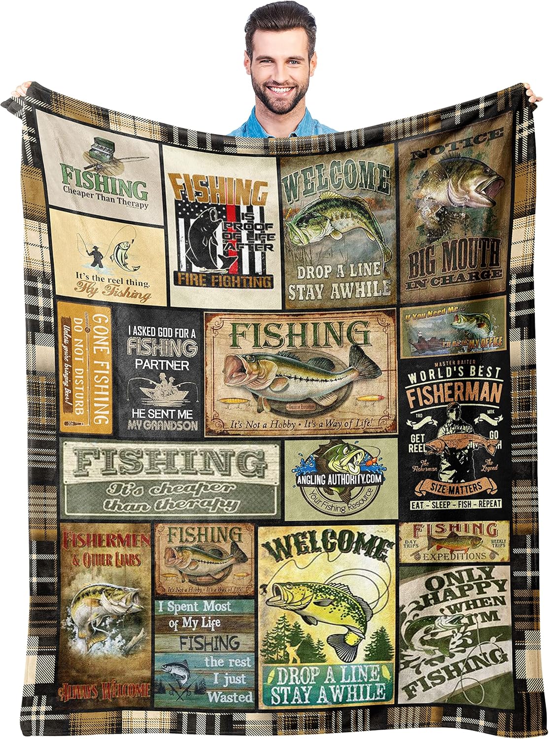Bass Fishing Throw Blanket - Lightweight & Cozy