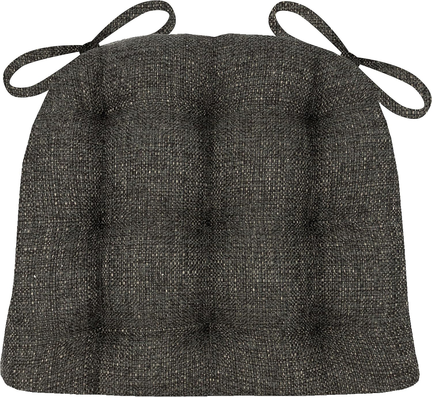 Brisbane Charcoal Dining Chair Cushions with Ties for Comfort