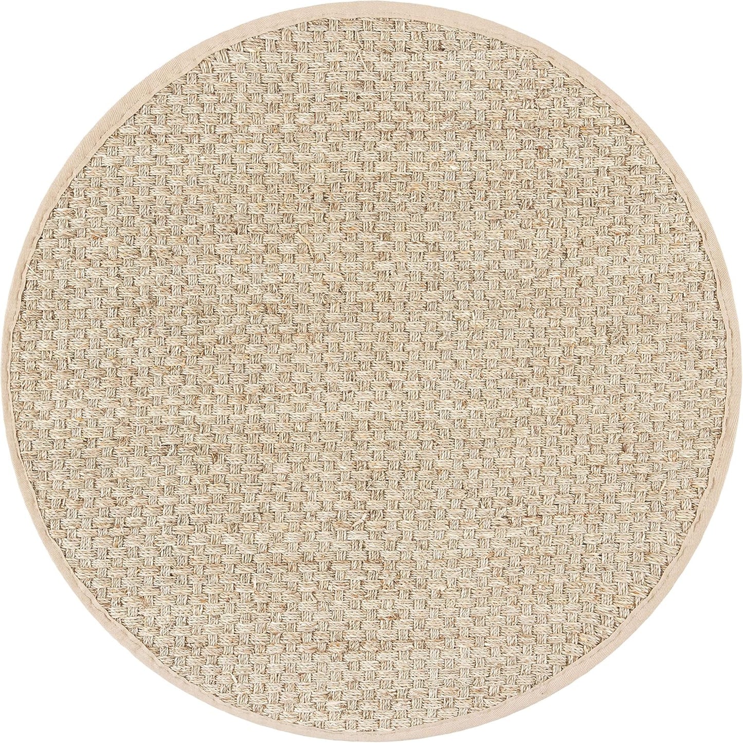 Natural Fiber Area Rug 3ft Round - Seagrass Basketweave Design