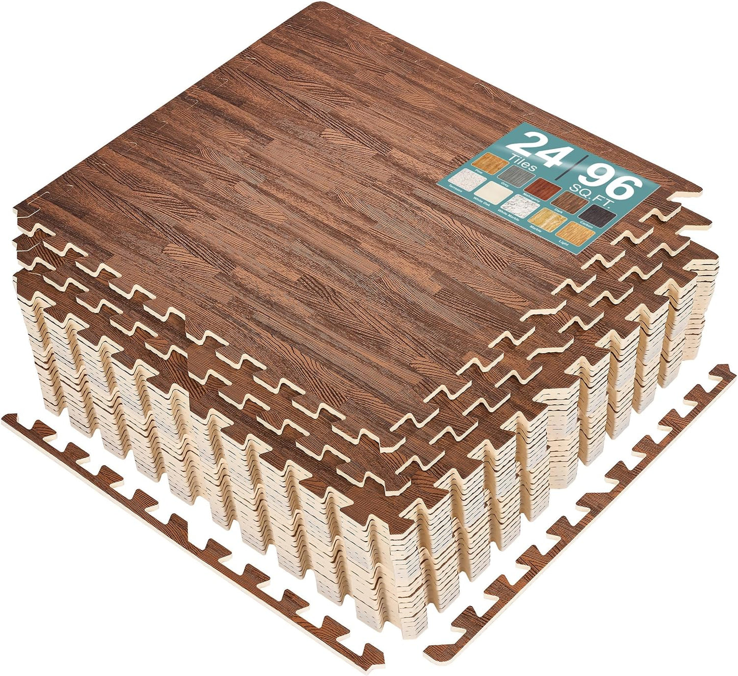 Wood Grain Floor Tiles Foam Mat for Home and Business Use
