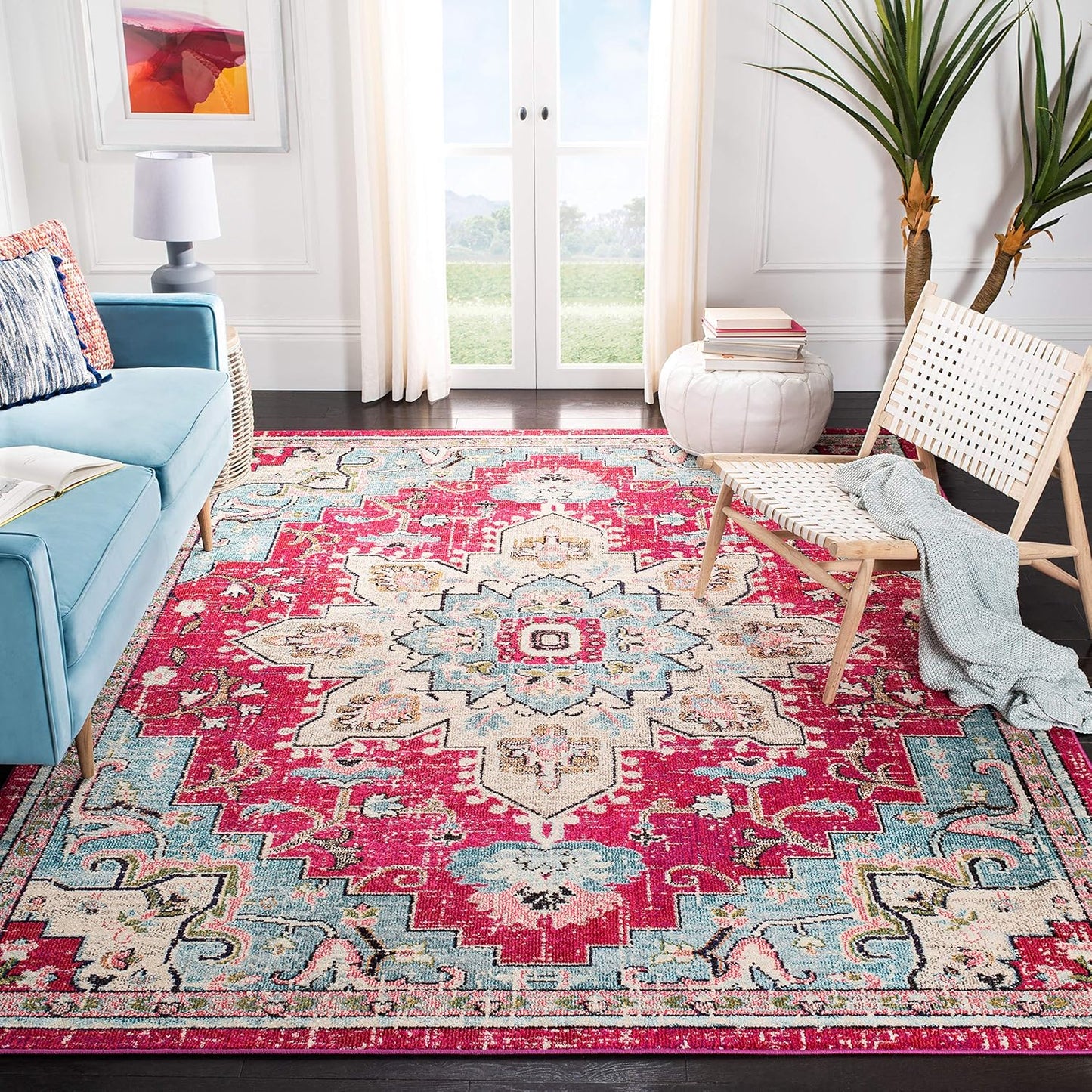 SAFAVIEH Area Rug 9x12 - Boho Distressed Medallion Design
