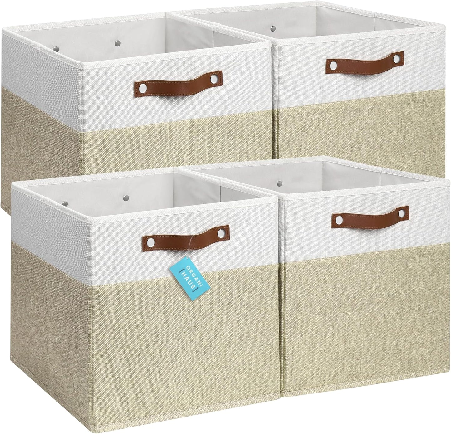 Multipurpose 13x13 Cube Storage Bins Set of 4 for Organizing