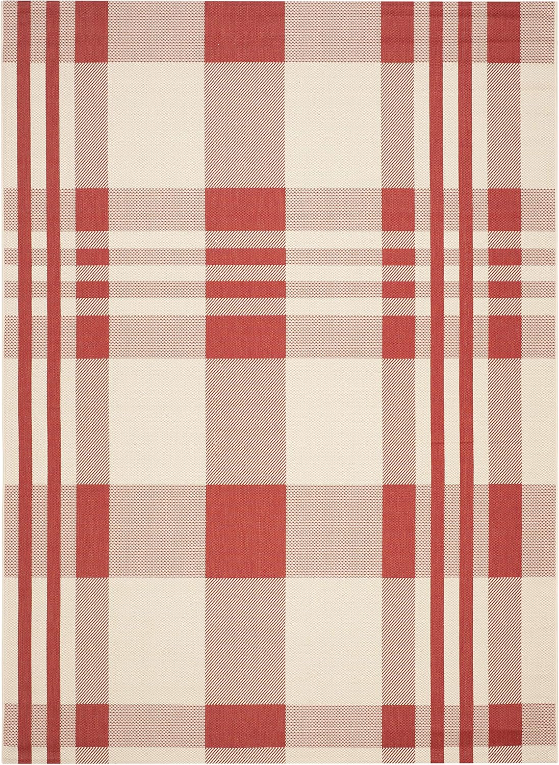 SAFAVIEH Courtyard Collection 8ft x 11ft Red/Bone Area Rug Review