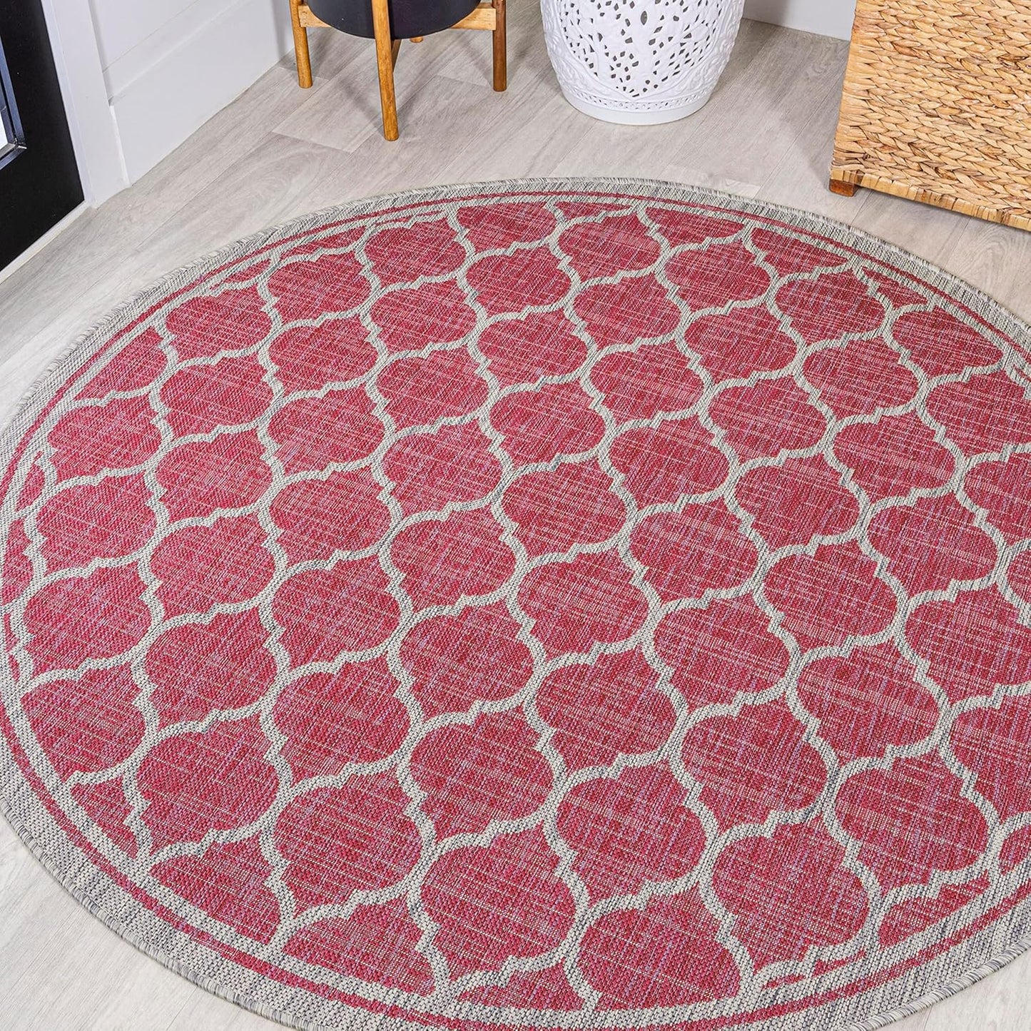 JONATHAN Y Moroccan Trellis Indoor Outdoor Round Rug