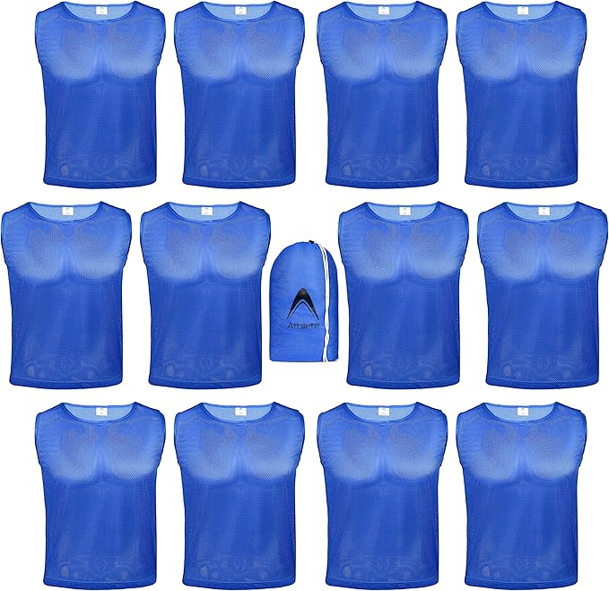Athllete 12-Pack DURAMESH Pinnies with Free Carry Bag for Teams