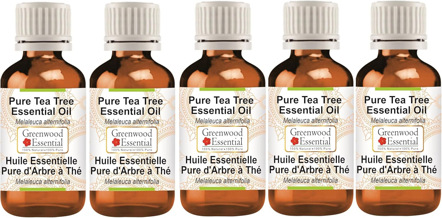 Tea Tree Essential Oil Pack of Five - 100ml Each for Wellness