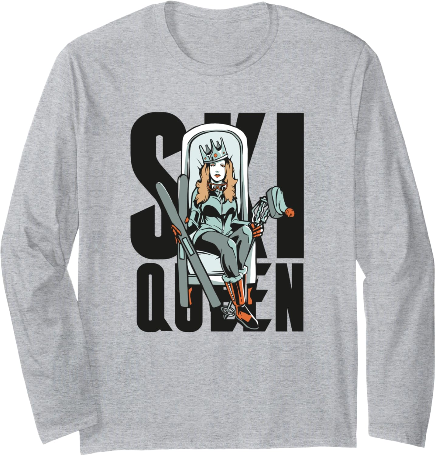 Ski Queen Long Sleeve Tee - Ideal Skiing Gift!