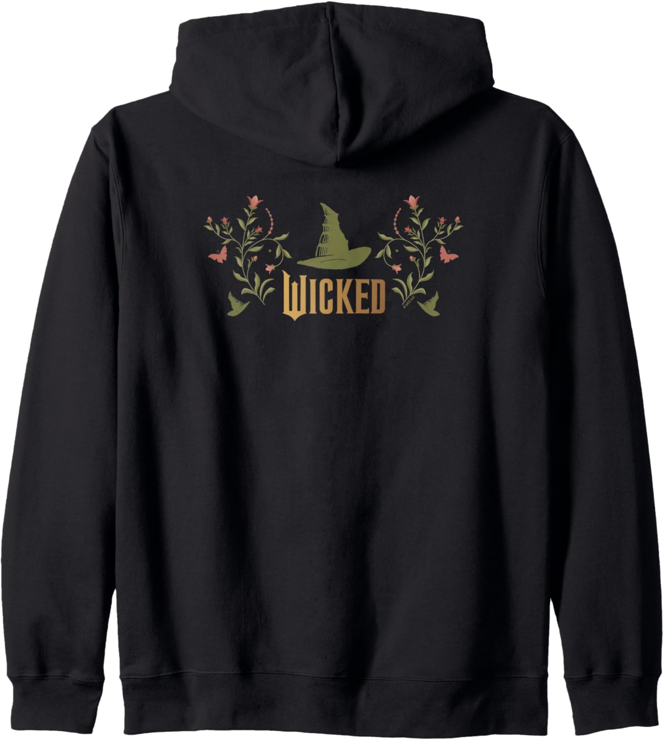 Elphaba Hat Floral Hoodie: Wicked Movie Logo