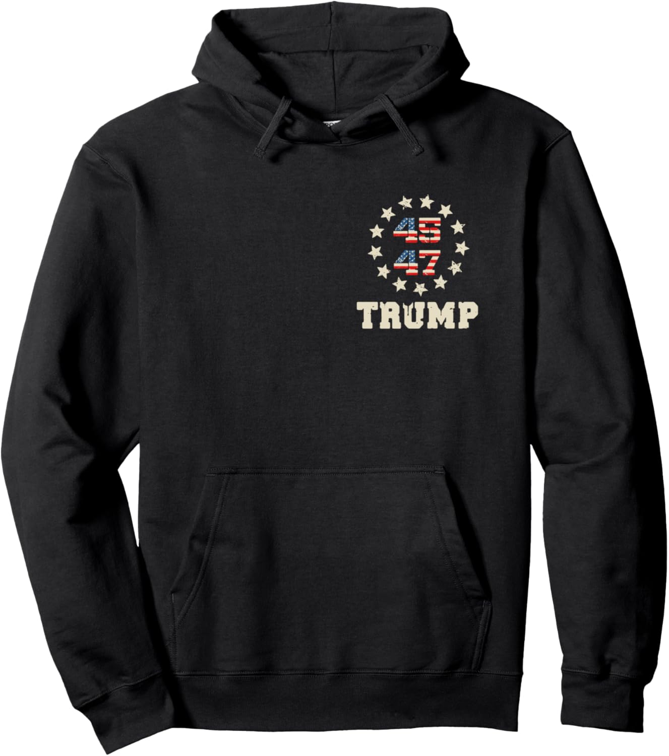 Trump 2024 Flag Pullover Hoodie for Patriotic Supporters