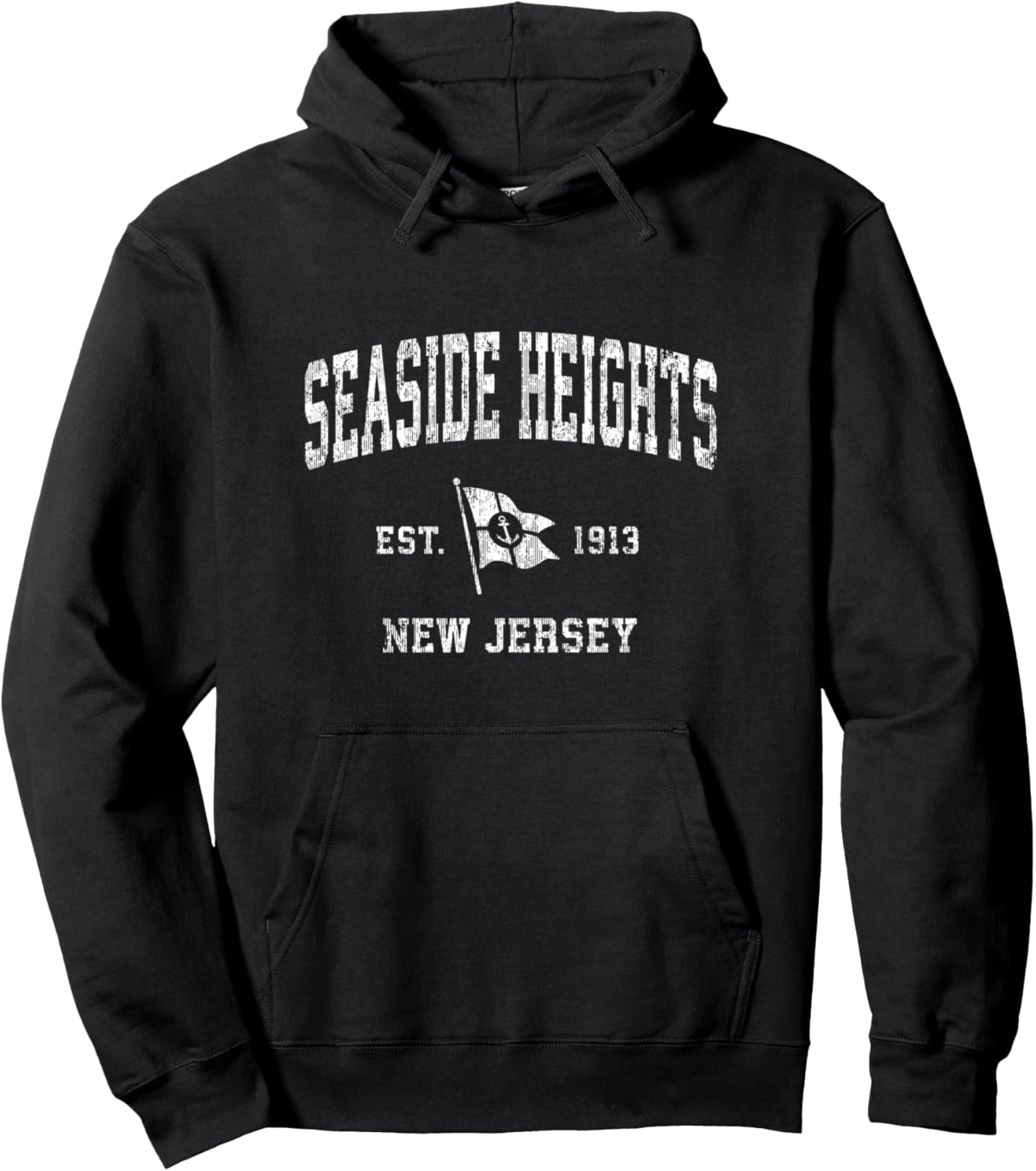 Nautical Boat Anchor Flag Hoodie - Seaside Style
