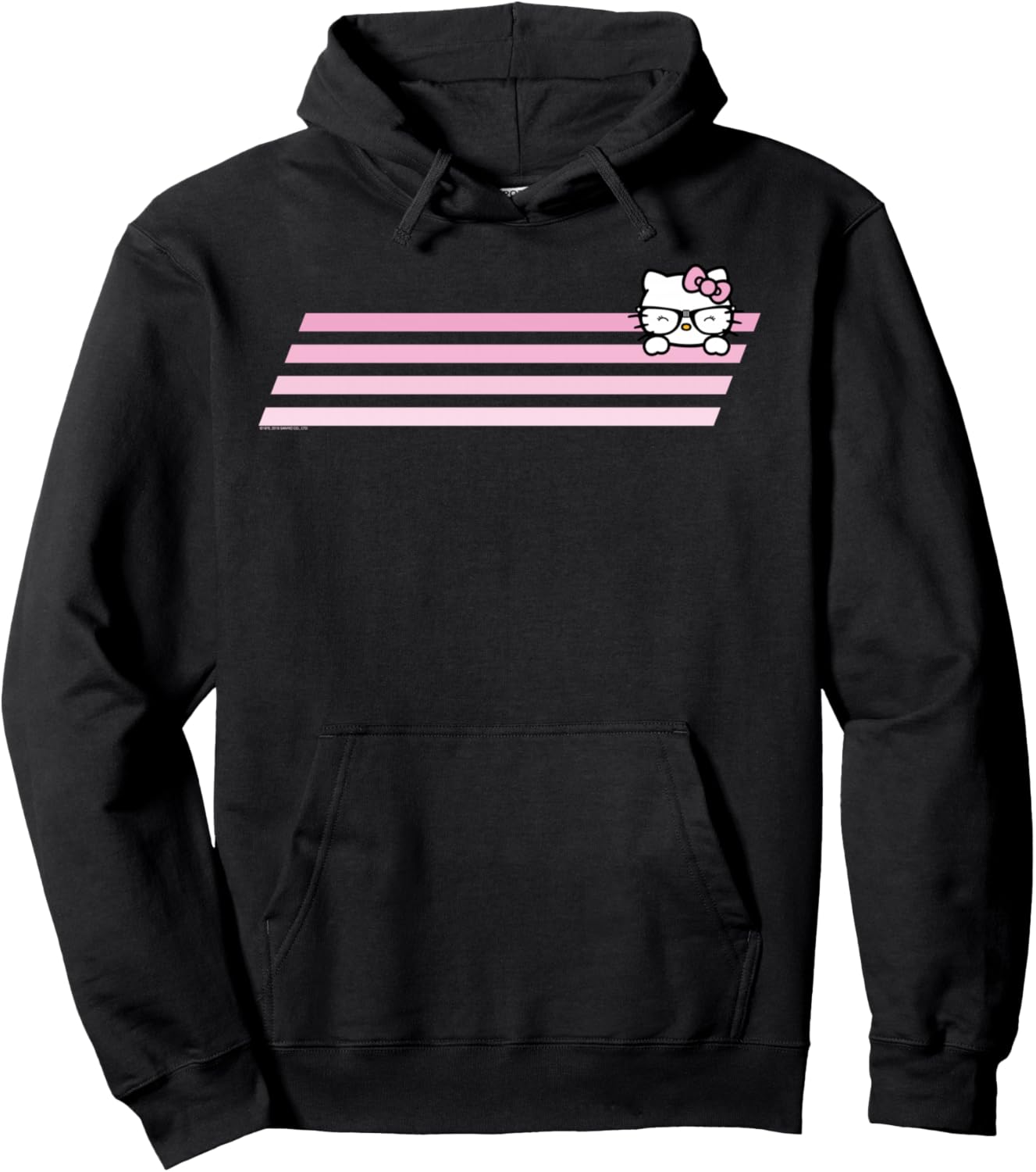 Hello Kitty Nerd Glasses Retro Stripe Hoodie by Hello Kitty
