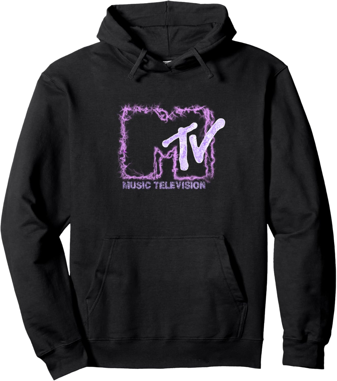 Mademark MTV Logo Pullover Hoodie with Purple Electric Flashes