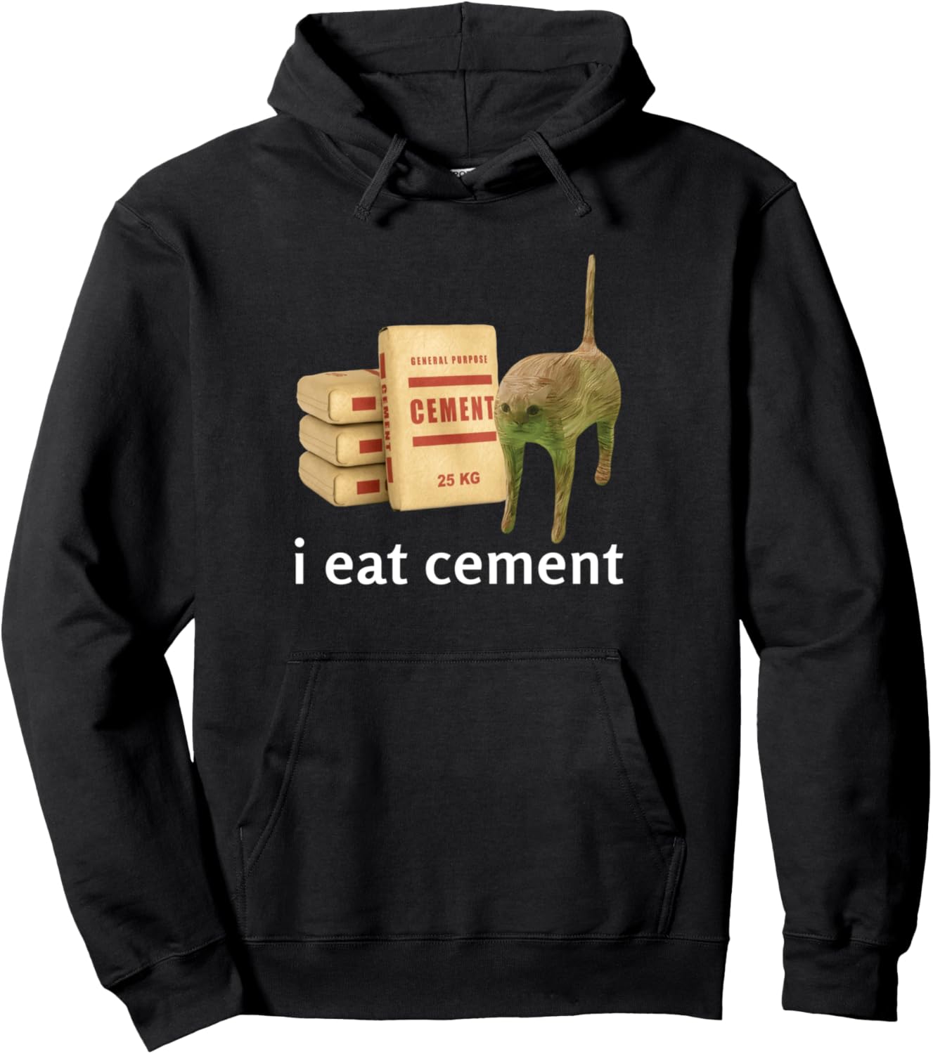 Dank Cat Meme Pullover Hoodie - Cement Diet Fun!"