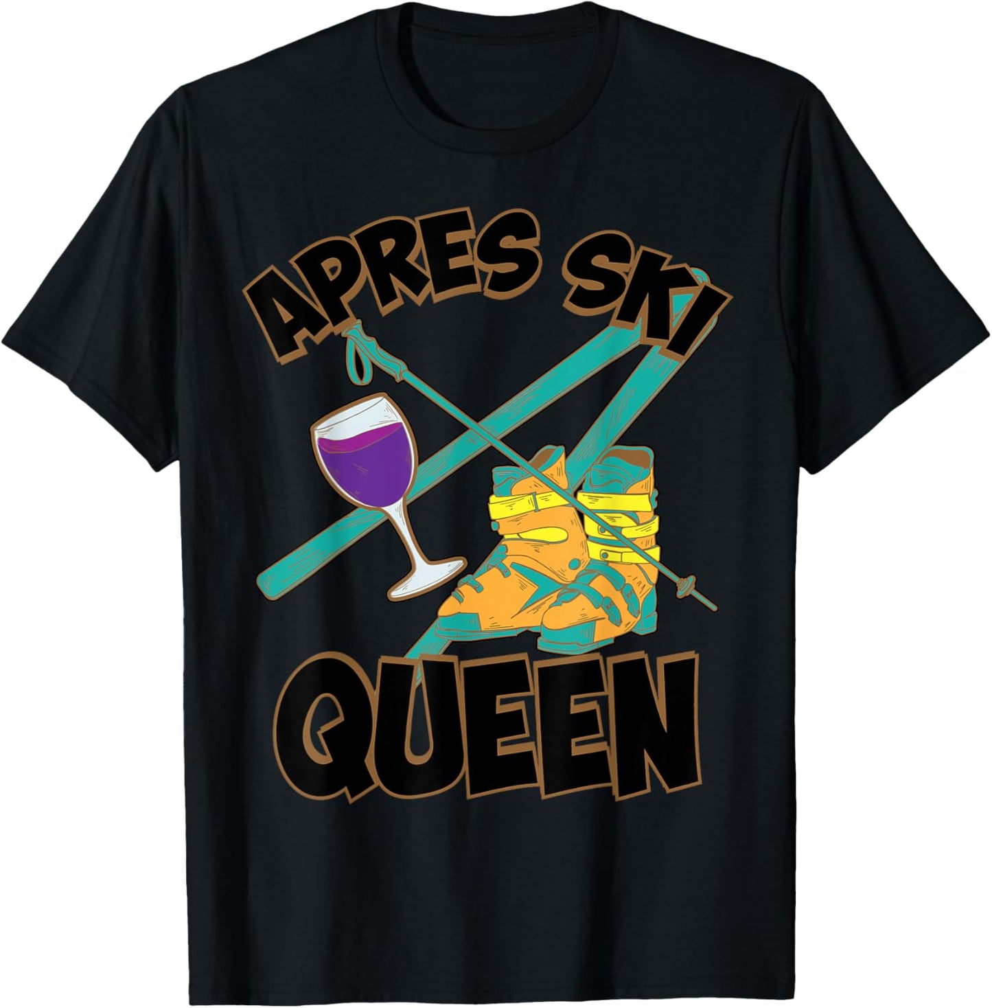 Cute Ski Queen Tee for Her Skiing Fun!