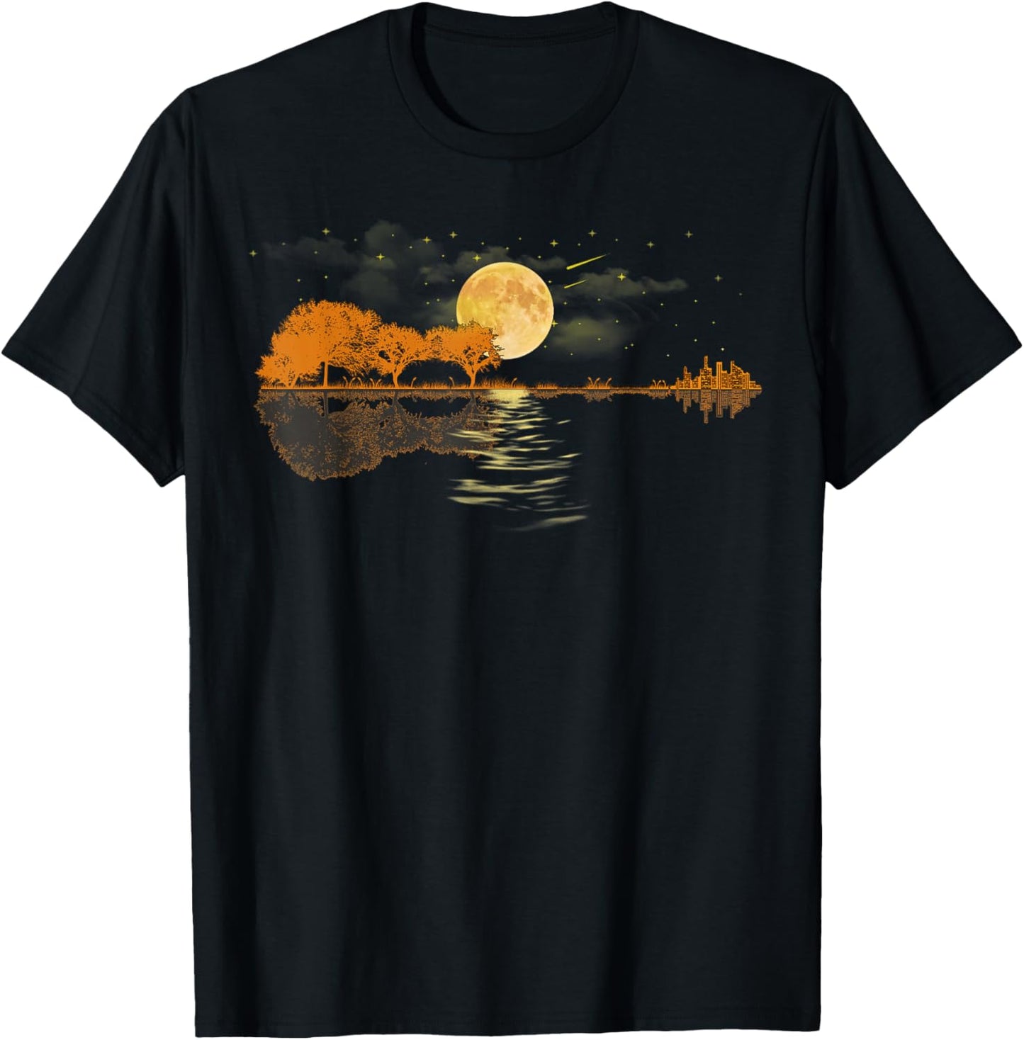 Moonlit Guitar Lake Tee - Musician's Favorite!