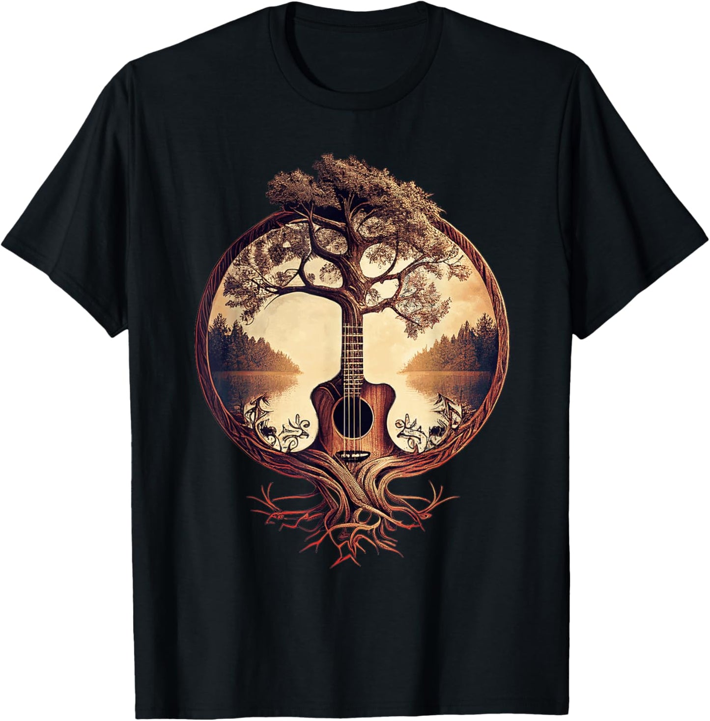 Lakeside Serenade Acoustic Guitarist Tee