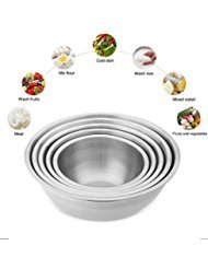 Stainless Steel Mixing Bowls Set for Kitchen Prep and Baking