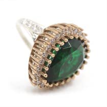 Handmade Emerald 925 Sterling Silver Ring with Cubic Zirconia