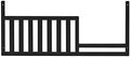 Black Iron Toddler Bed Safety Guard Rail for Oxford Baby Cribs - Solid