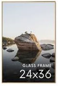 24x36 Picture Frame Brass Aluminum Poster Frame - Real Glass