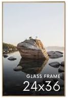 24x36 Picture Frame with Real Glass & Brass Premium-Grade Metal