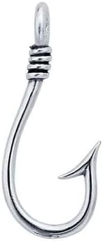 Sleek Sterling Silver Fish Hook Pendant