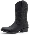 Women's Mid Calf Western Cowgirl Boots Square Toe - Low Heel Comfort