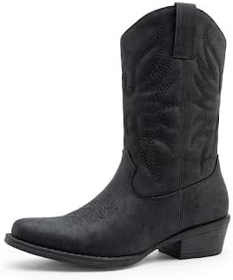 GLOBALWIN Women's Mid Calf Cowgirl Boots for Stylish Comfort