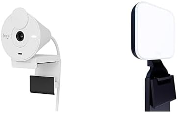 Logitech Brio 300 Full HD Webcam and Litra Glow LED Light