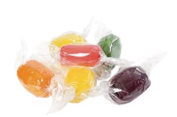 BAYSIDE CANDY Assorted Fruit Barrels - Bursting Flavors (2LB)