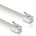 25FT Ivory Phone Line Cord RJ11 Male/Male Pack of 5 - Reliable
