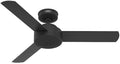Hunter 44 Inch Casual Matte Black Ceiling Fan for Home Spaces