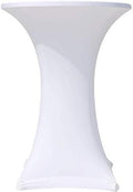 Yahpetes White Spandex Cocktail Table Cover - Stretchy & Stylish!
