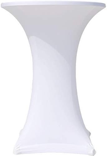 Yahpetes White Spandex Cocktail Table Cover - Stretchy & Stylish!