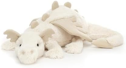 Jellycat Snow Dragon Stuffed Animal - Huge 26 inches Plush Toy