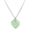 Sea Glass Delicate Diamond Pendant (Seafoam) - Subtle Coastal Accent