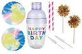 9-Piece Acrylic Cocktail Shaker Party Set - Happy Birthday