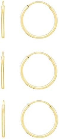 14k Solid Gold Endless Hoop Earrings for Everyday Elegance