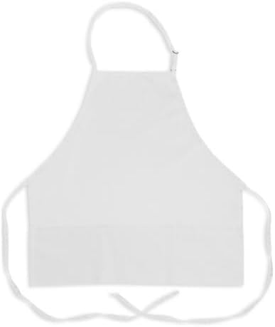 KNG 3 Pocket Adjustable Bib Apron, 27in, White, Pack of 60