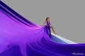 V Neck wedding dress Satin flying dress with 4.5m train - Photoshoot